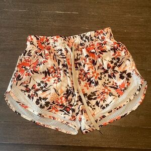 Floral Women's Shorts - Orange and Black